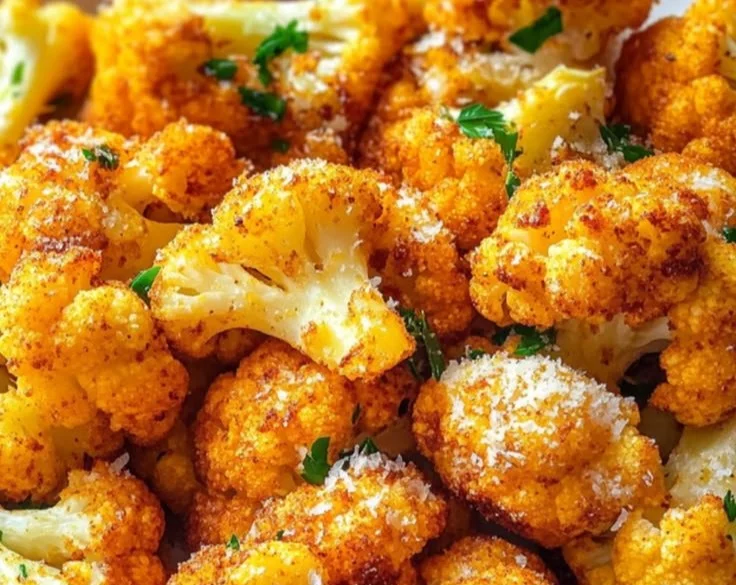 Crispy air fryer cauliflower without breading served in a bowl
