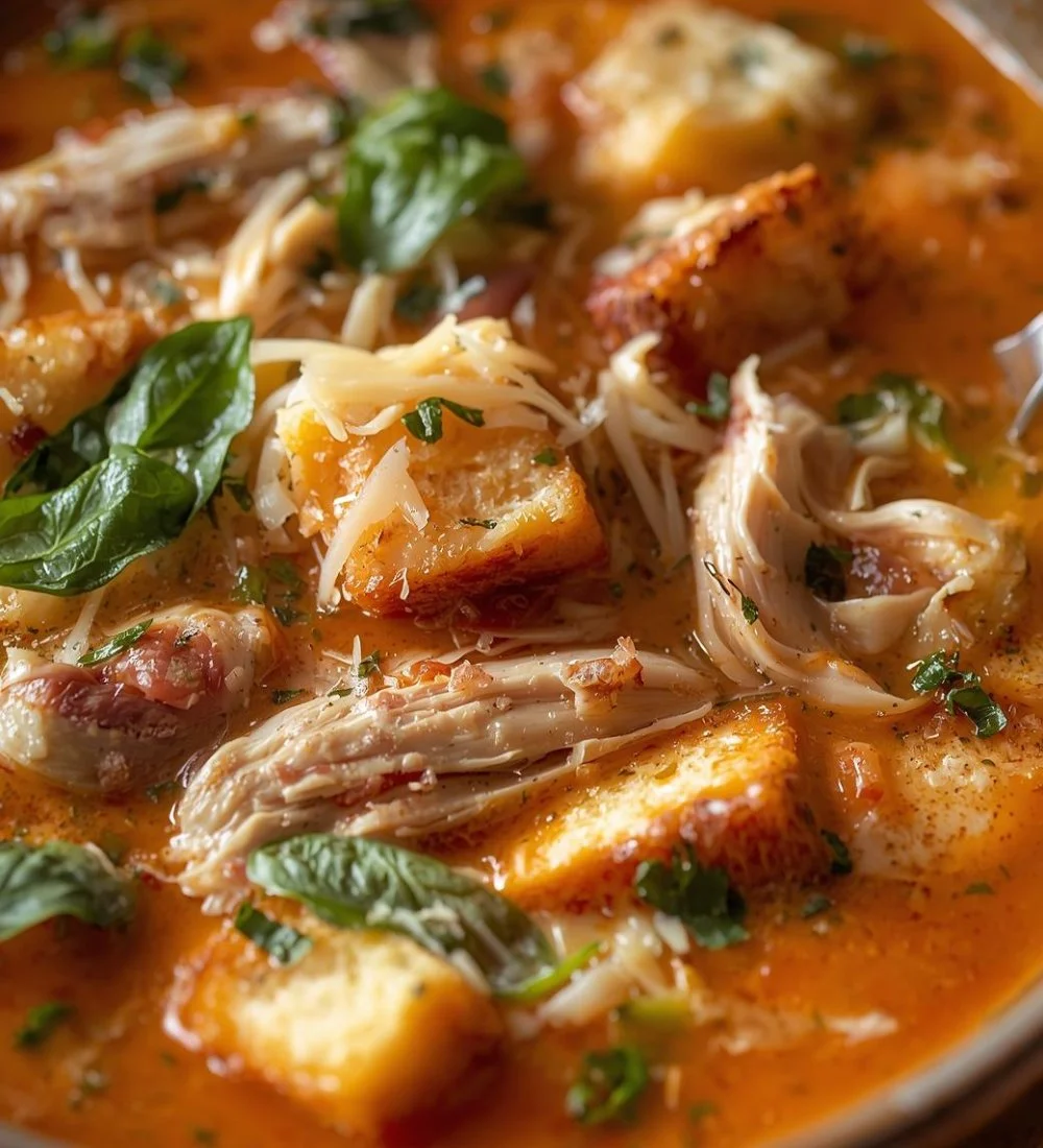 Crock Pot Creamy Chicken Parmesan Soup