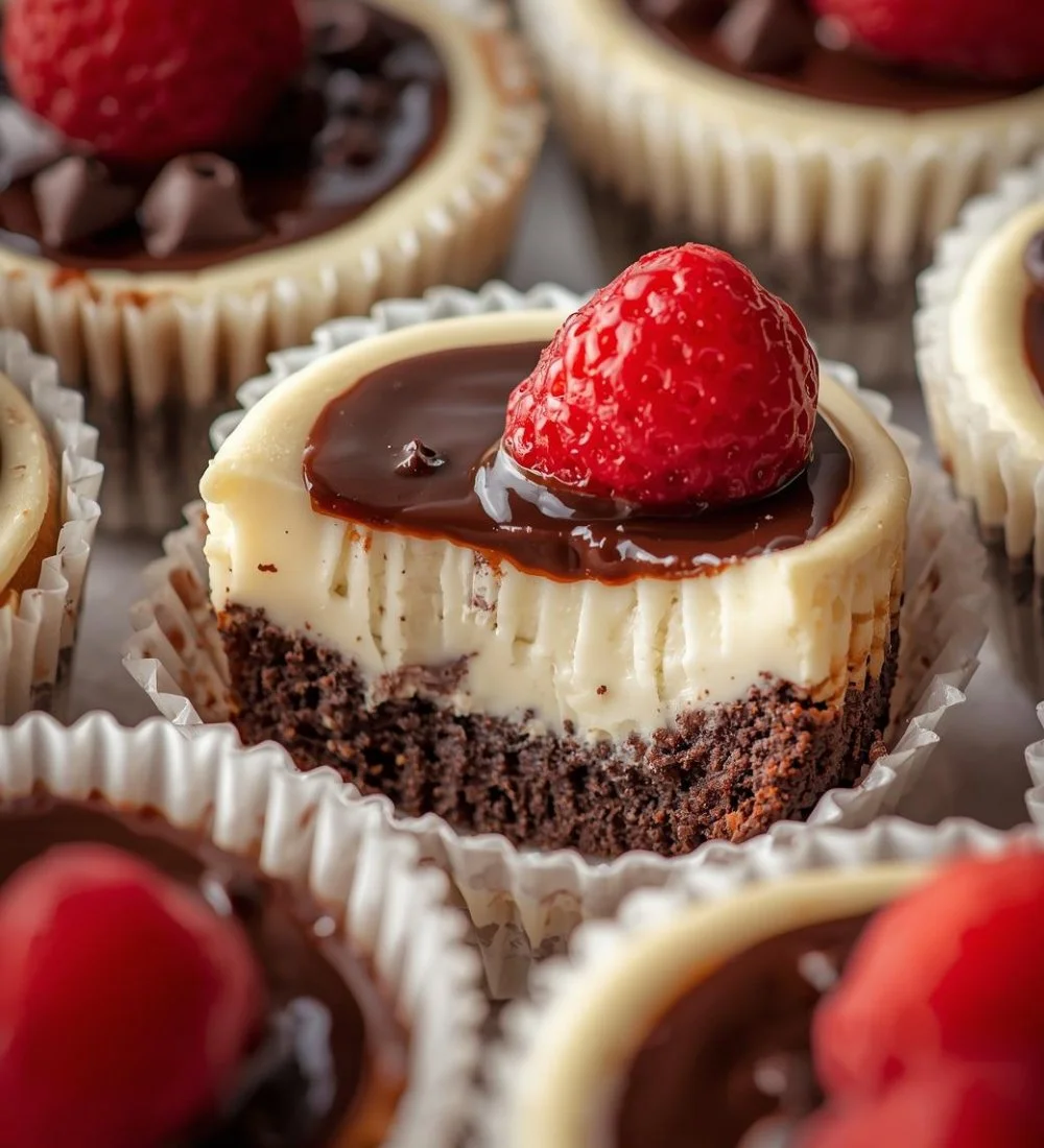 Decadent Mini Cheesecakes with a Fudgy Brownie Bottom