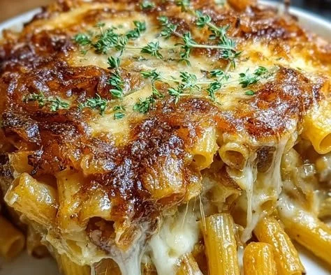 French Onion Pasta Bake