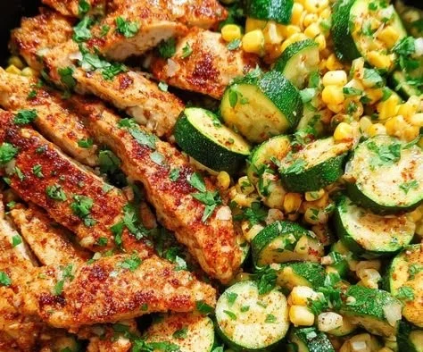 Garlic Butter Chicken Zucchini Corn