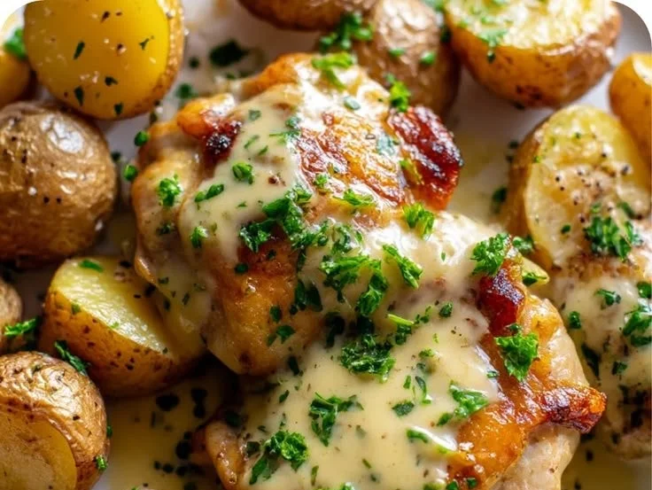 Garlic Butter Parmesan Chicken Thighs