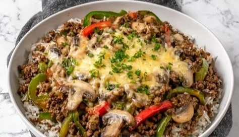 Ground Beef Philly Cheesesteak