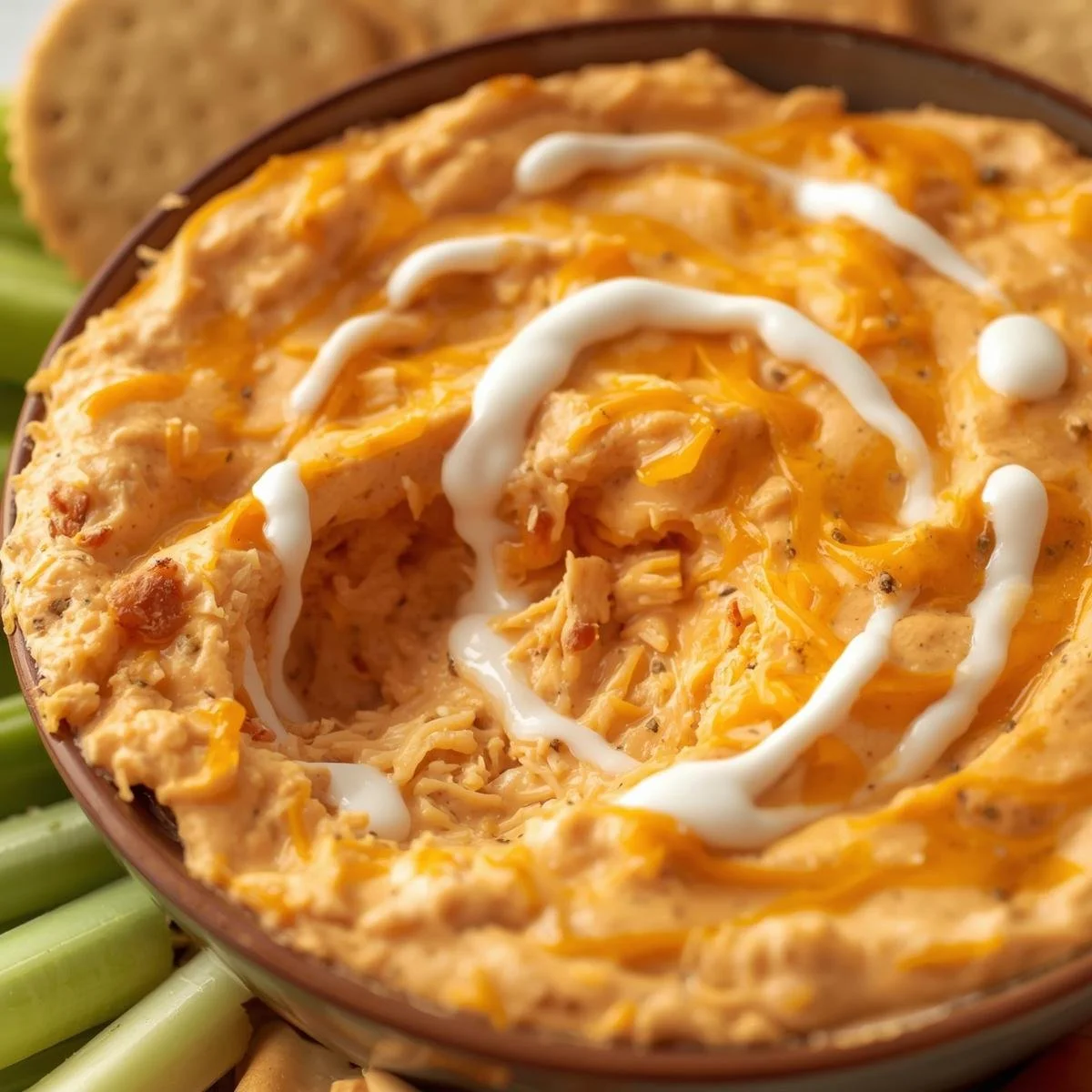 Healthy Cottage Cheese Buffalo Chicken Dip