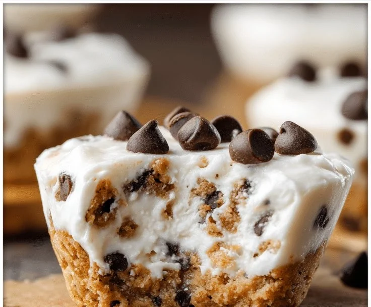 High protein yogurt cookie dough cups ready for a tasty and nutritious snack.