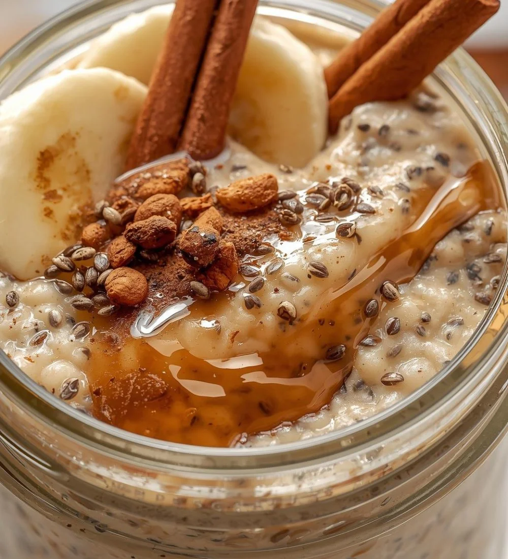 Maple Cinnamon Overnight Oats with Chia Seeds