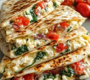 Plate of Mediterranean Cheese Spinach with fresh herbs and spices