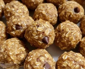 Healthy homemade oatmeal energy balls packed with ingredients for a nutritious snack.