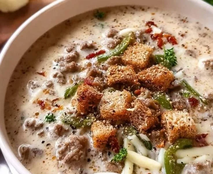 Philly Cheesesteak Soup