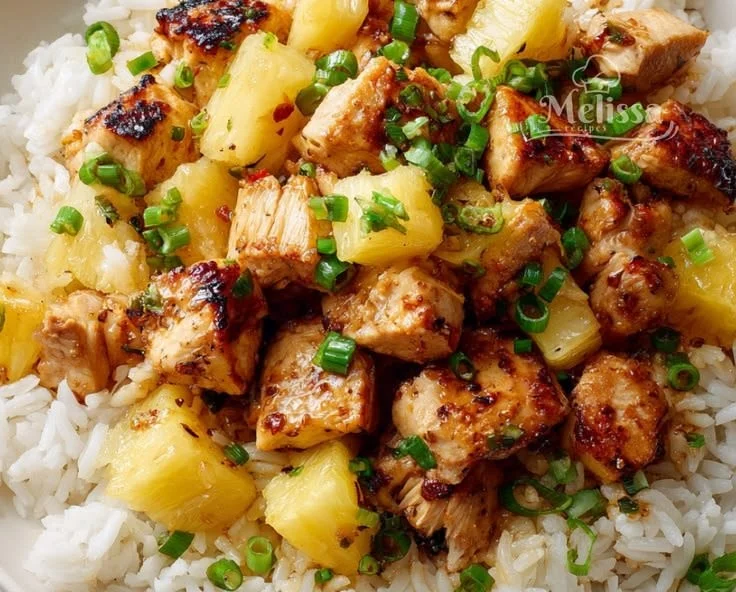 Delicious Pineapple Chicken and Rice dish served in a bowl