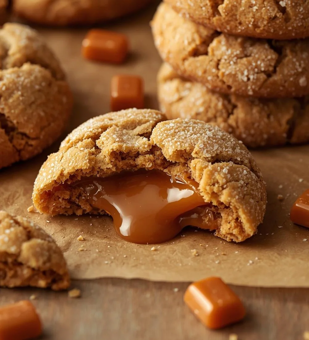 Quick Caramel Stuffed Cookies