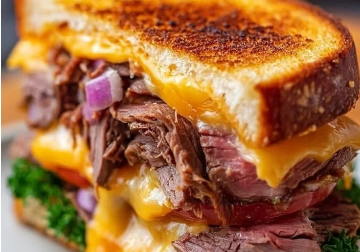Roast Beef & Cheddar Melt Sandwich