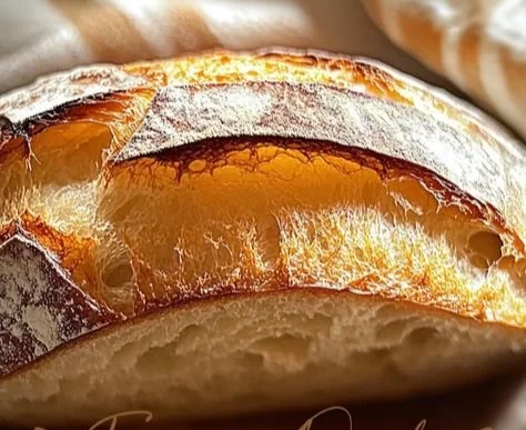 Loaf of rustic German bread with a crispy crust and soft interior