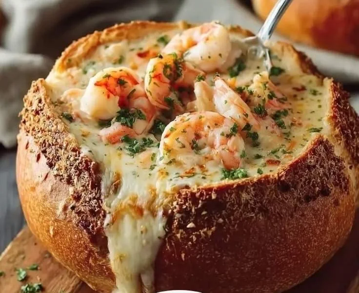 Stuffed Seafood Soup Bread Bowl