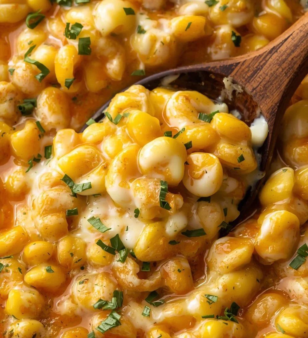 Delicious honey butter skillet corn served in a cast iron skillet