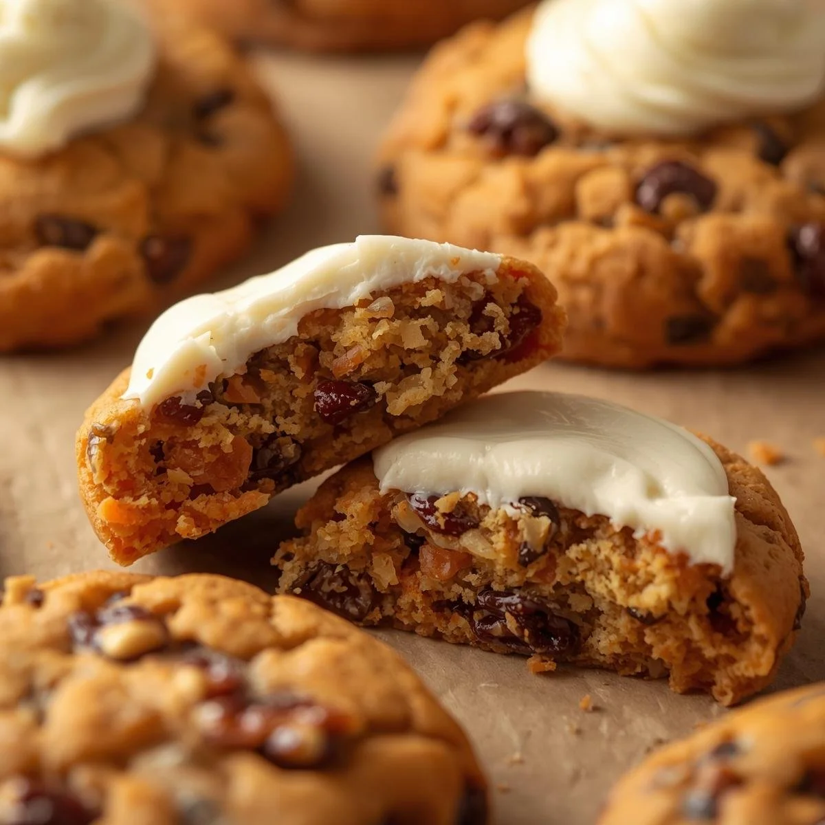 Delicious homemade carrot cake cookies with cream cheese frosting