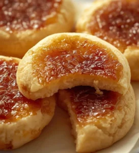 Delicious Crème Brûlée Cookies on a baking tray, topped with caramelized sugar