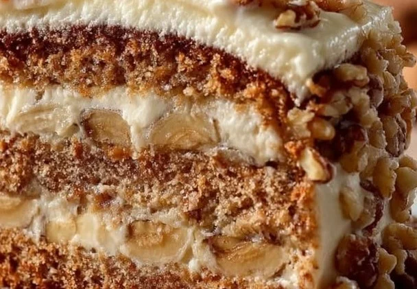 Banana Walnut Cream Cake