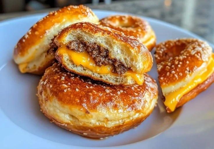 Cheeseburger Pretzel Bombs