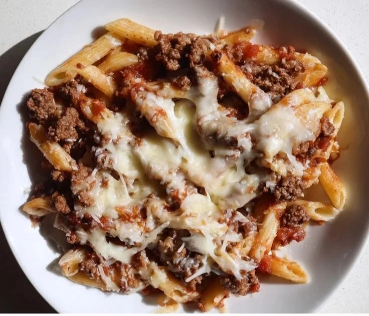 Cheesy Beef Penne Bake