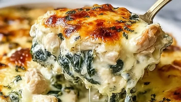 Chicken and Spinach Casserole with Cream Cheese