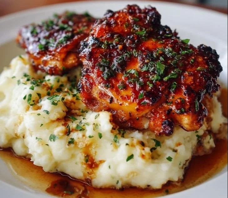 Delicious Chipotle Honey Chicken Thighs garnished and ready to serve