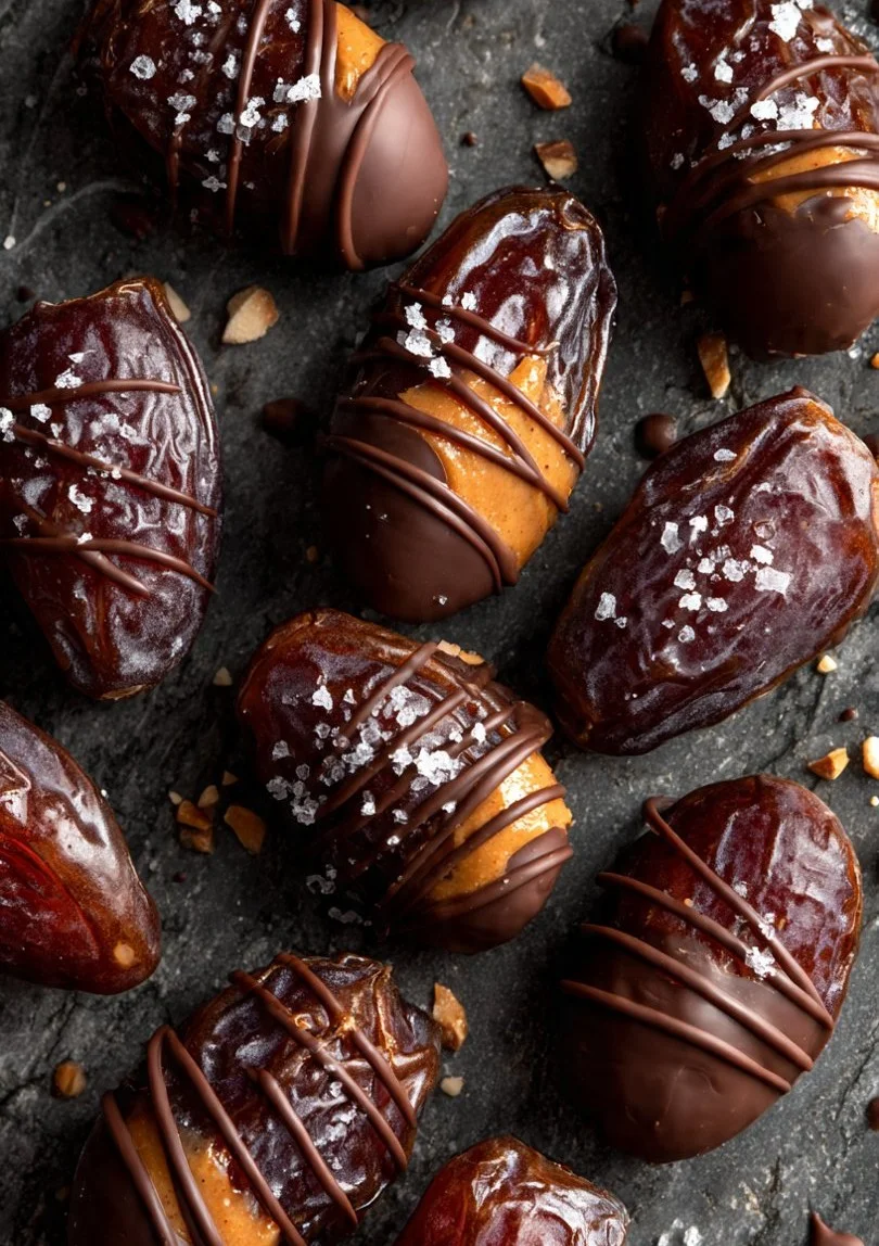 Chocolate Dipped Peanut Butter Dates