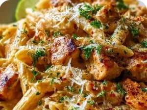 Delicious Cowboy Butter Chicken Pasta with creamy sauce and flavorful spices