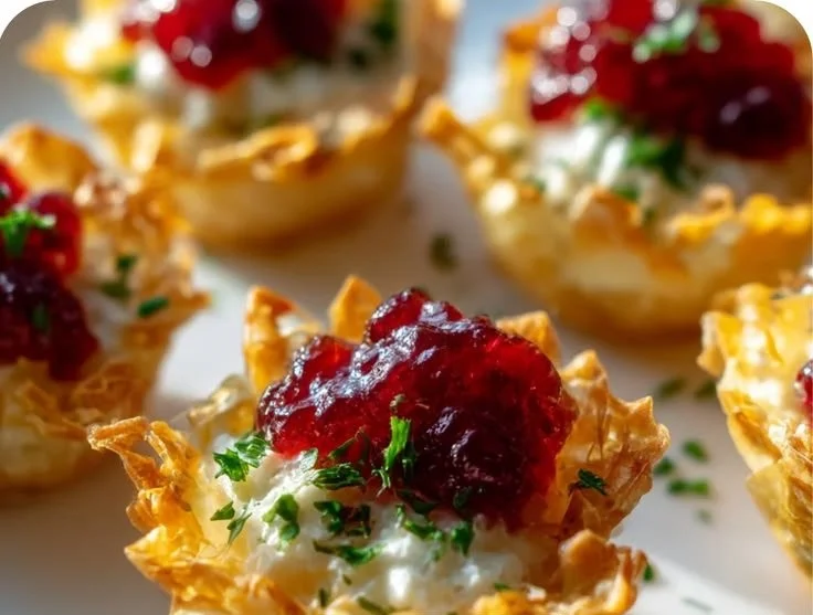 Cranberry Goat Cheese Phyllo Cups