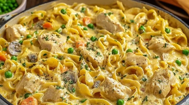 Creamy Chicken Pot Pie One Pot Pasta