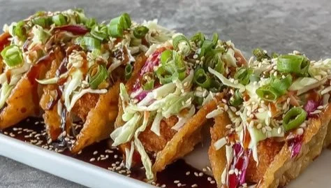 Crispy Chicken Wonton Tacos