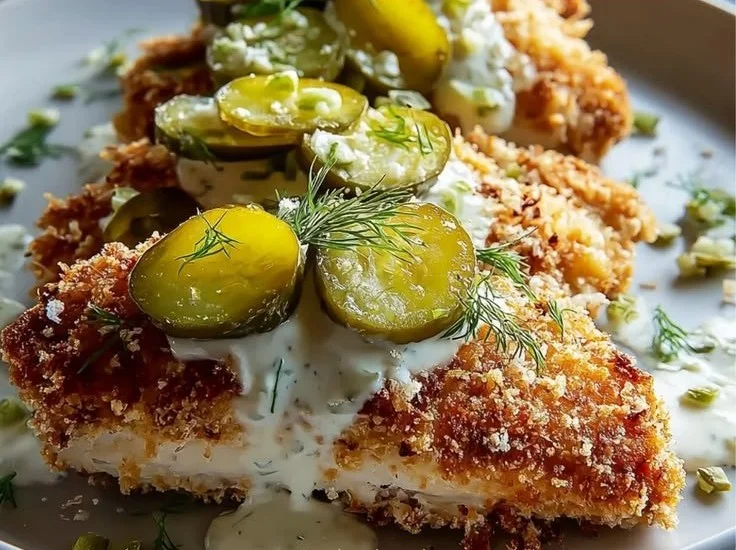 Crispy Dill Pickle Parmesan Chicken