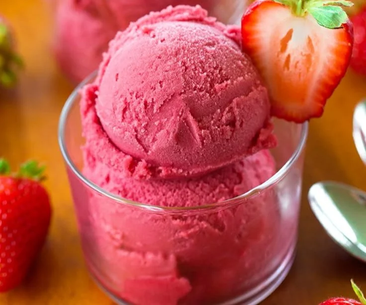 Easy 3 Ingredient Strawberry Sorbet