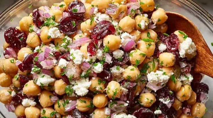 Feta and Cranberry Chickpea Salad