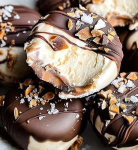 Frozen peanut butter Greek yogurt bites in a bowl