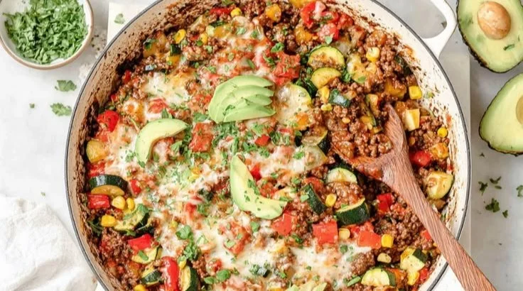 Ground Beef and Zucchini Skillet