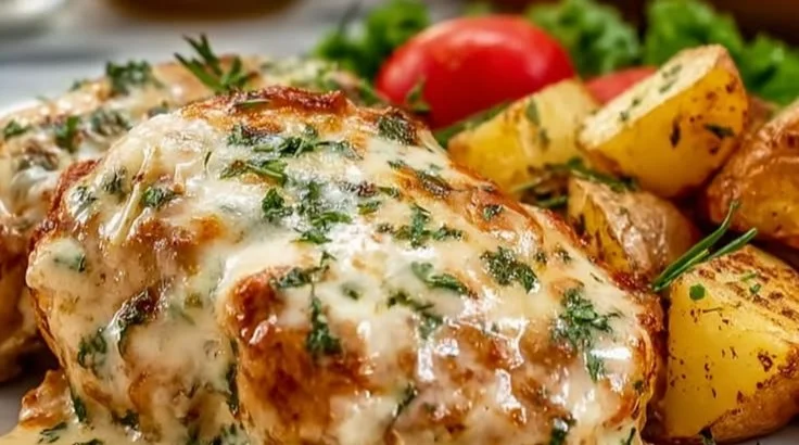 High Protein Cheesy Chicken Potatoes
