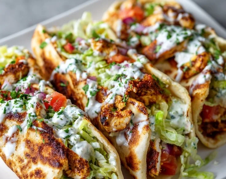 High Protein Crispy Cottage Cheese Flatbread Chicken Wraps