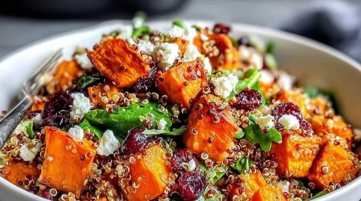 High Protein Sweet Potato Quinoa Salad