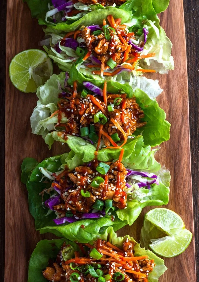 Honey Garlic Chicken Lettuce Wraps Recipe