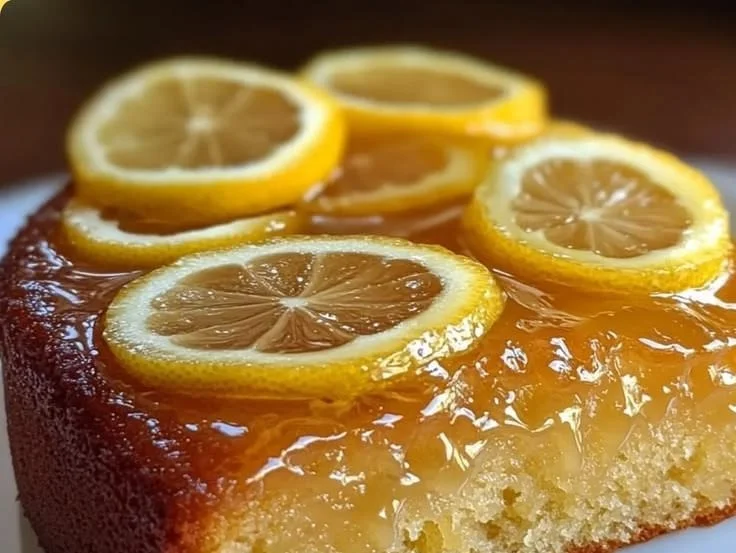 Honey Lemon Yogurt Cake topped with honey and lemon zest