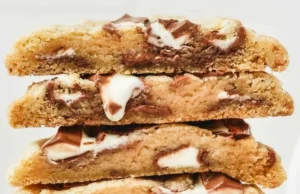 Delicious Kinder Cookies displayed on a rustic wooden table