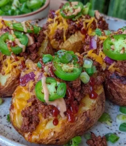 Loaded potato taco bowls with fresh toppings and flavorful ingredients