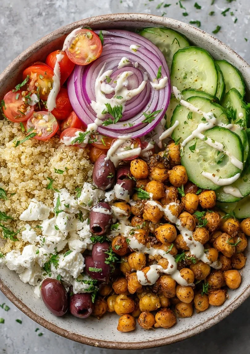 Mediterranean Quinoa and Chickpea Bowls