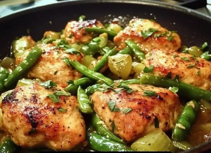 Quick Skillet Chicken with Snap Peas