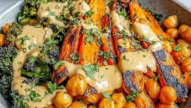 Roasted Carrot and Chickpea Bowl