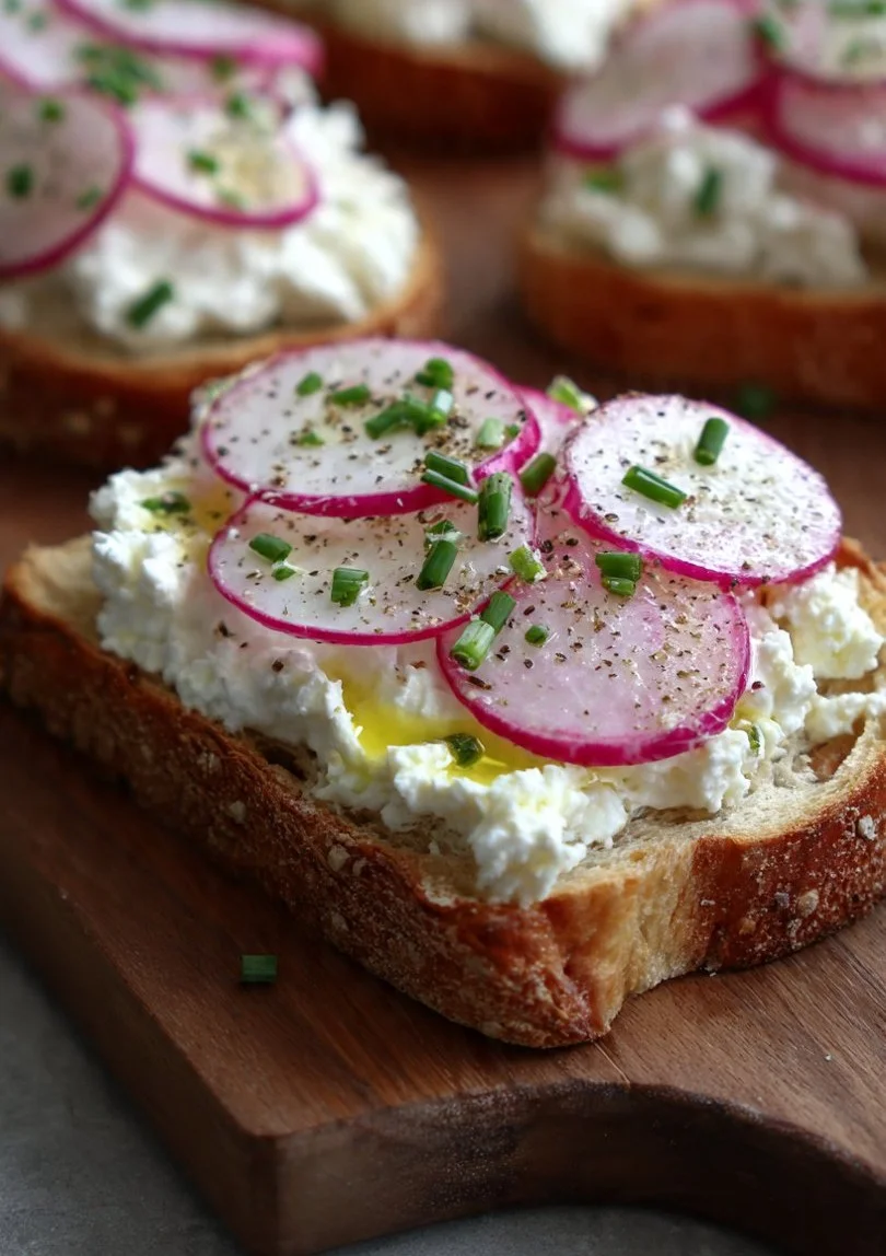 Savory Cottage Cheese and Radish Toast Recipe
