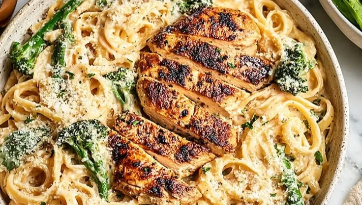 Skinny Chicken Broccoli Alfredo