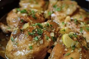 Slow Cooker Garlic Lime Chicken served with fresh lime wedges and herbs.