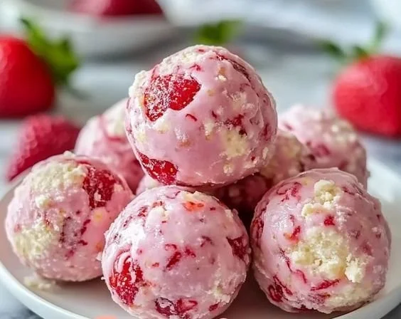 Strawberry Cheesecake Protein Balls